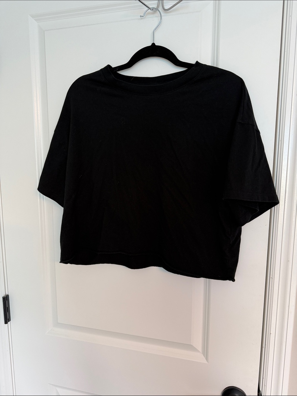 wild fable Black Cropped Boxy Tee